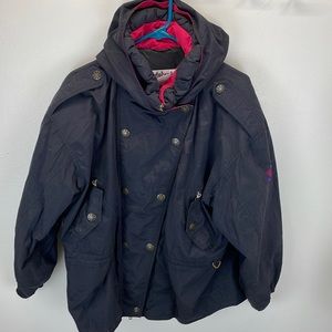 ⭐️Vtg Edelweiss Skiwear full zip and button snap nylon ski jacket SZ Lg. Retro.